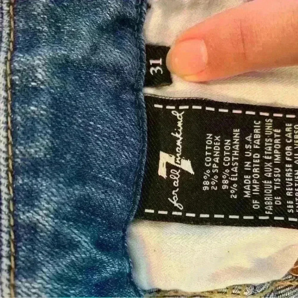 7 For All Man Kind Ankle Straight Jean Sz 31 high rise casual y2k medium wash - Picture 7 of 8